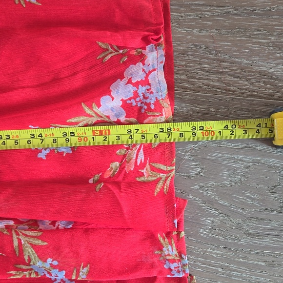 Lulus Red Floral Long Skirt - Picture 5 of 7